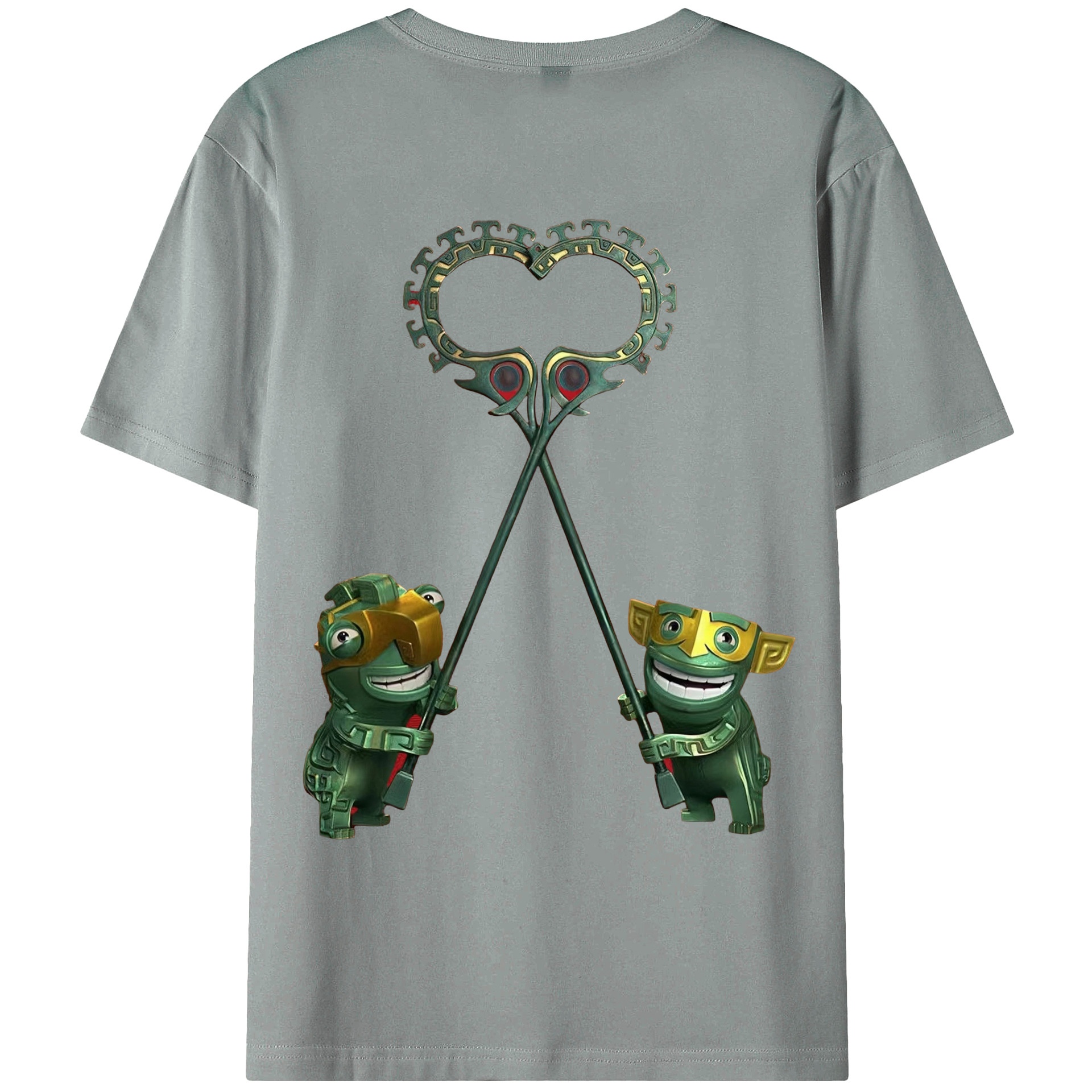（画像用） Ne Zha 2 ナタ 魔童の大暴れ 綿100％ メンズ半袖Tシャツ（バックプリント） 通気性